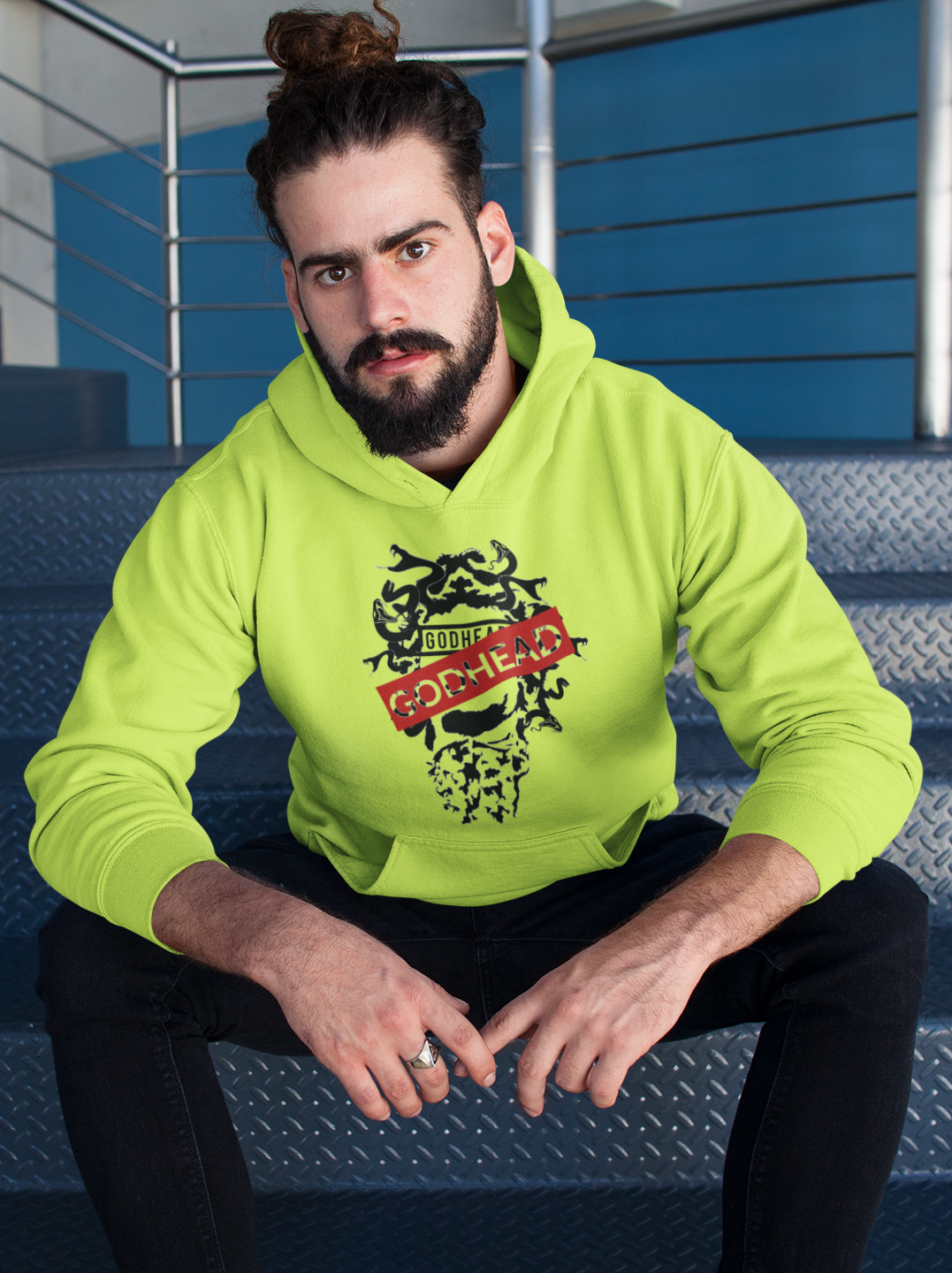 GODHEAD [Vandalized Facade] Neon Green Hoodie